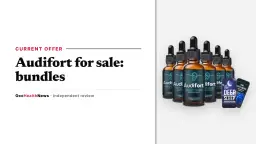 Audifort for sale: a six-bottle Audifort dropper package with two bonus e-books on a light grey panel