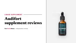 Audifort supplement reviews: a single amber Audifort dropper bottle with a dark teal label on a light grey panel