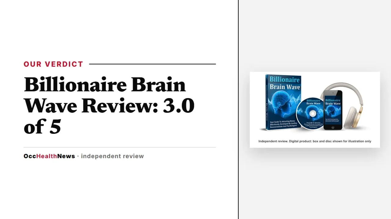 Billionaire Brain Wave review: seller's mockup of the audio with a phone and headphones