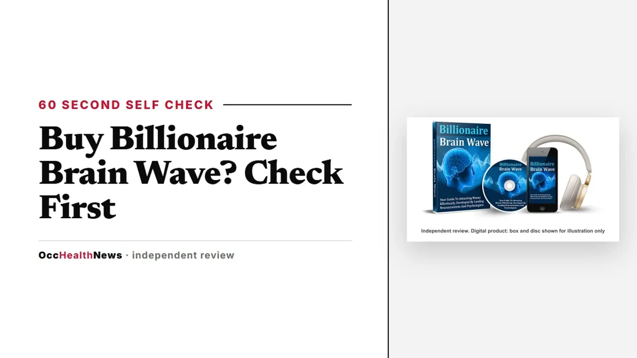 Buy Billionaire Brain Wave: seller's mockup of the audio with a phone and headphones