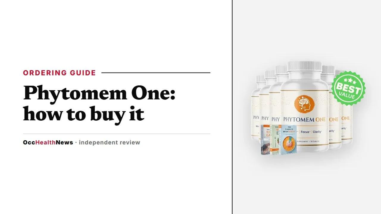 Buy Phytomem One guide: a six-bottle Phytomem One Ultimate package with the three bonus e-books on a grey background