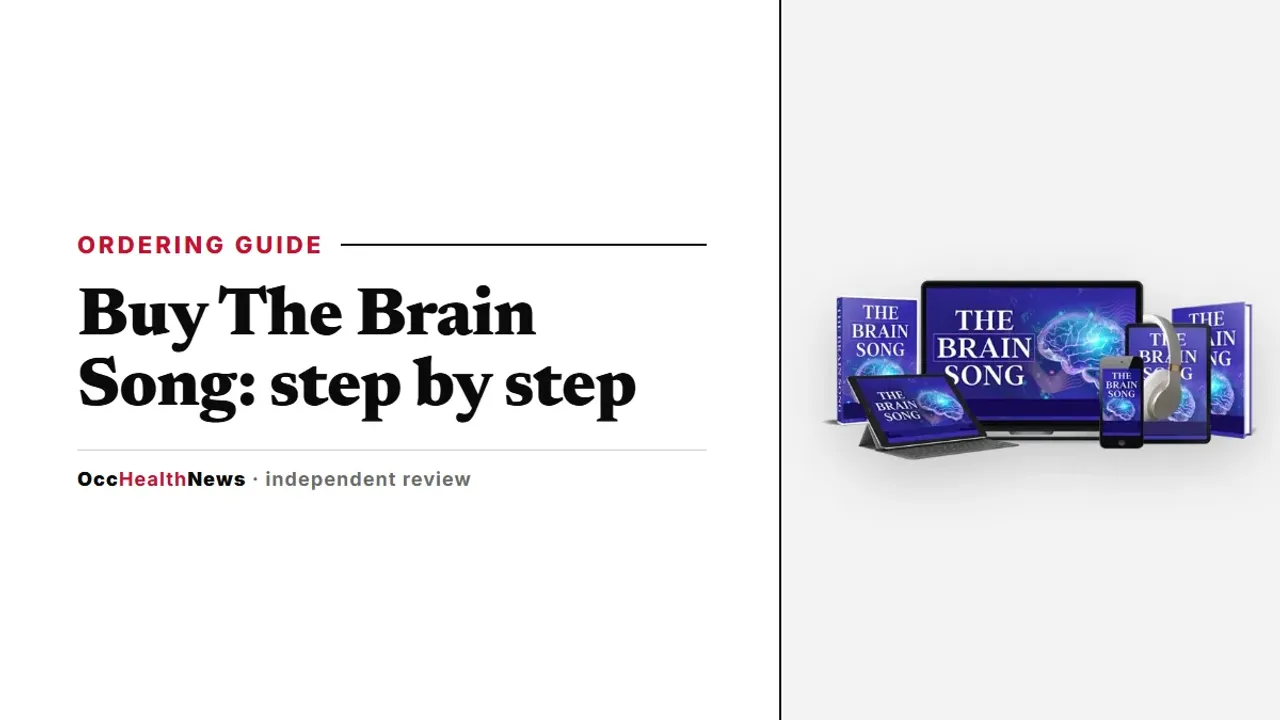Buy The Brain Song step by step: The Brain Song audio on a phone with headphones in the seller's mockup