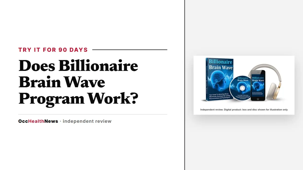 Does Billionaire Brain Wave program work: seller's mockup of the audio with a phone and headphones