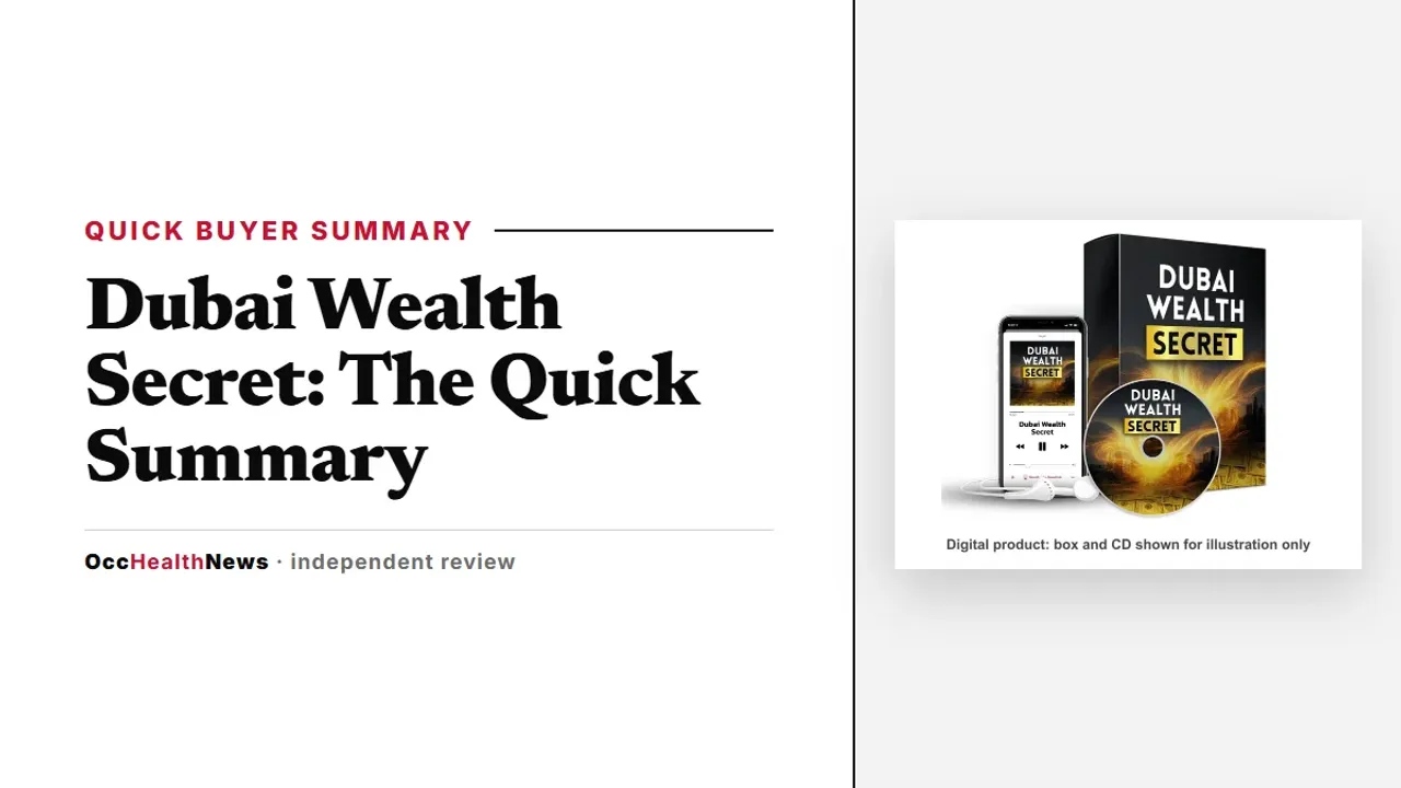 Dubai Wealth Secret review: seller's mockup of the audio with a phone and earbuds