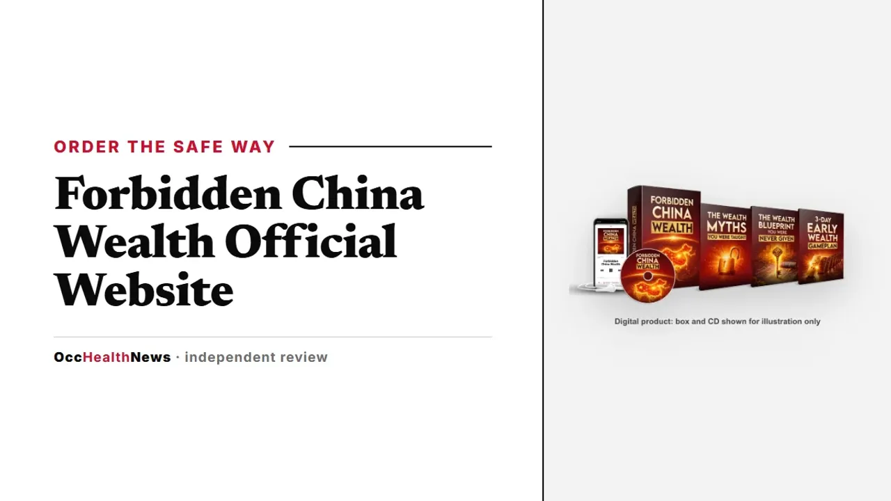 Forbidden China Wealth official website: seller's mockup with its three bonus guides, a digital product
