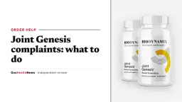 Joint Genesis complaints and order help: a two-bottle Joint Genesis package by BioDynamix on a light grey panel