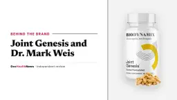 Joint Genesis and Dr. Mark Weis: a Joint Genesis bottle labeled Doctor Formulated by BioDynamix on a light grey panel