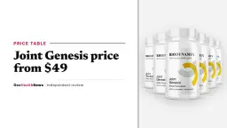 Joint Genesis price guide: a six-bottle Joint Genesis package by BioDynamix on a light grey panel
