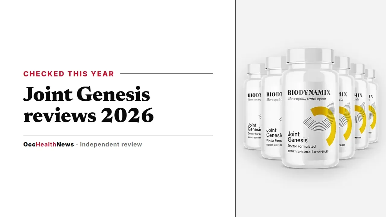 Joint Genesis reviews 2026: a six-bottle Joint Genesis package by BioDynamix on a light grey panel