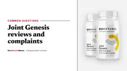 Joint Genesis reviews and complaints: a two-bottle Joint Genesis package by BioDynamix on a light grey panel