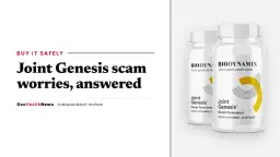 Joint Genesis scam worries answered: a two-bottle Joint Genesis package by BioDynamix on a light grey panel