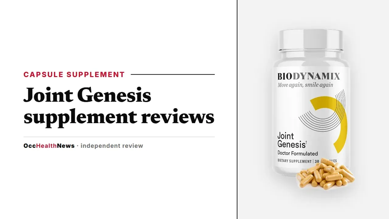 Joint Genesis supplement reviews: a Joint Genesis capsule bottle by BioDynamix with loose capsules