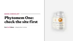 Official Phytomem One site checklist: a two-bottle Phytomem One Starter package on a plain light grey panel