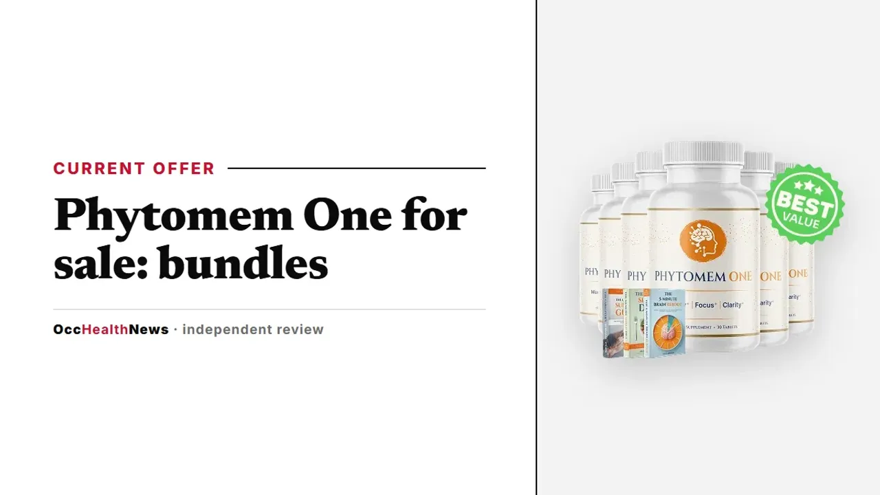 Phytomem One for sale: the six-bottle Phytomem One Ultimate bundle with its three bonus e-books on a grey background