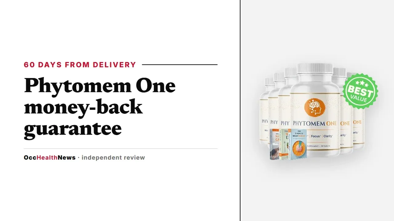 Phytomem One money-back guarantee: the six-bottle Phytomem One Ultimate bundle with the 60-day guarantee seal beside it