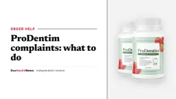 ProDentim complaints help: a two-bottle ProDentim pack with strawberry and mint artwork on a neutral grey panel