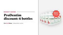 ProDentim discount: a six-bottle ProDentim pack showing the strawberry and mint bottle design