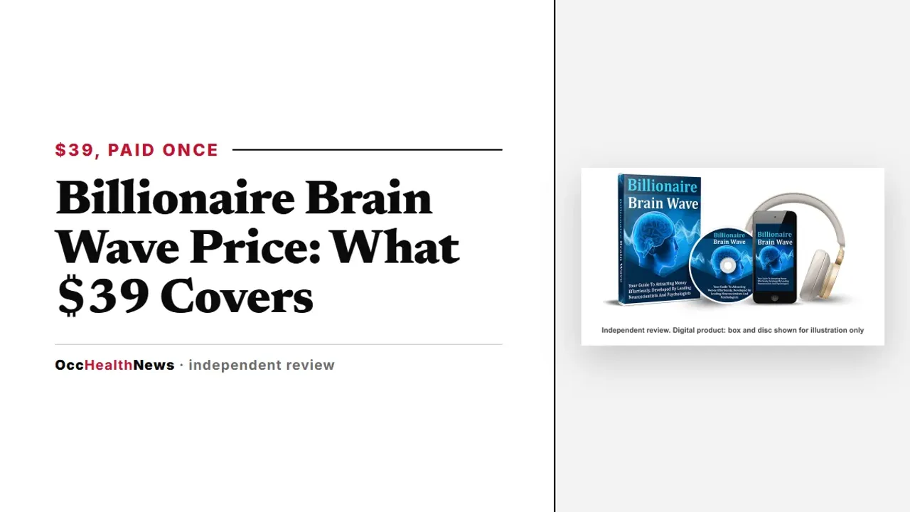 Billionaire Brain Wave official price: seller's mockup of the audio with a phone and headphones
