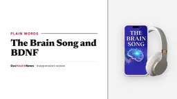 The Brain Song BDNF explainer: The Brain Song audio on a phone with headphones in the seller's mockup