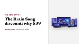 The Brain Song discount guide: The Brain Song audio on a phone with headphones in the seller's mockup