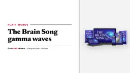 The Brain Song gamma waves guide: The Brain Song audio on a phone with headphones in the seller's mockup
