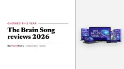 The Brain Song reviews 2026: seller mockup of The Brain Song audio on laptop, phone and headphones