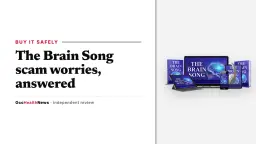 The Brain Song scam worries: The Brain Song audio on a phone with headphones, shown in the seller's mockup