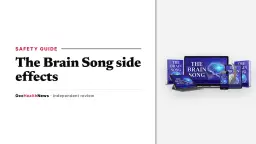 The Brain Song side effects safety guide: The Brain Song audio on a phone with headphones in the seller's mockup