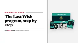The Last Wish program: the seller's product mockup of The Last Wish on our editorial layout, labelled independent review