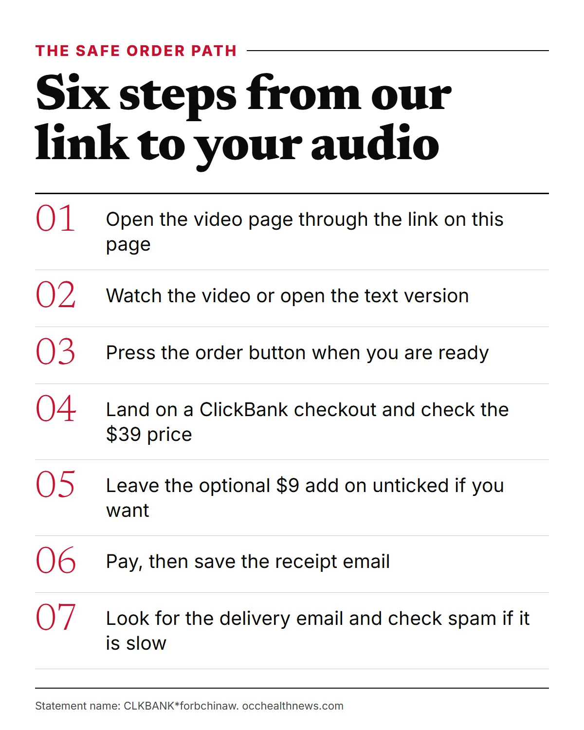 Forbidden China Wealth scam check: the safe path from our link to the ClickBank checkout